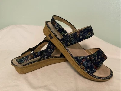 Sandalias Alegria Azul Cuero Mosaico Verona Mujer Talla 10.5 11 41 Cordones Foto 1 de 4