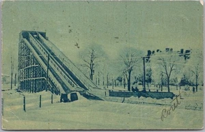 Vintage 1908 Winter Sports / Skiing Postcard Ski Jump Scene / Location Unknown - Picture 1 of 2