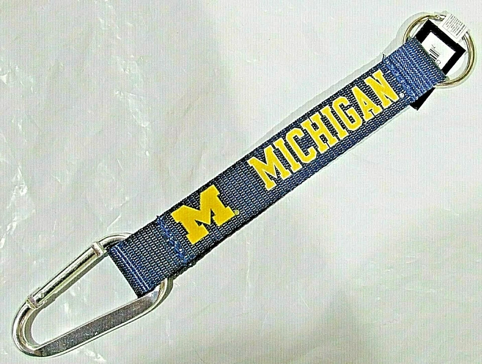 NCAA Michigan Wolverines Wristlet w/Key Ring & Carabiner 8.5" long by Aminco - Image 1 of 1