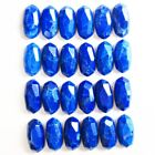 24Pcs 14x7x4mm Faceted Natural Blue Turquoise Olivary Cab Cabochon PJ3798