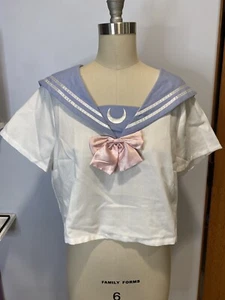 Hot Topic Exclusive Sailor Moon School Uniform Cosplay Crop Top XL - Picture 1 of 10