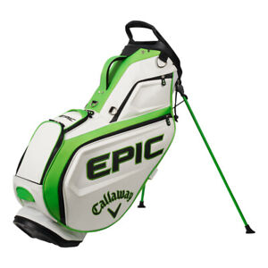 NEW Callaway Golf Epic White/Black/Green Staff Double Strap Stand Golf Bag