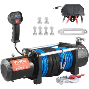 VEVOR 3629kg Elektrische Winde 12V Elektrowinde Nylonseil Handfernbedienung - Bild 1 von 12