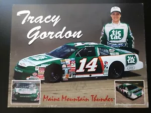 1999 Tracy Gordon AUTOGRAPHED 11x8.5 Card #14 Tic Tac Busch Grand National North - Picture 1 of 3