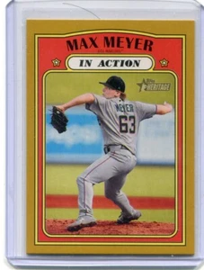 2021 Topps Heritage Minors Max Meyer In Action Gold Parallel #11/18 - Marlins !!! - Bild 1 von 1