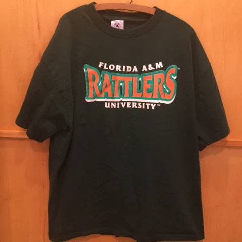 Vintage Florida A&M Rattlers T Shirt Men's XL Green University Football USA 90's Cover