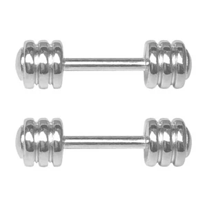 2Pcs metal miniature dumbbell Action Figures Dumbbells Worlds Smallest Toys - Picture 1 of 12