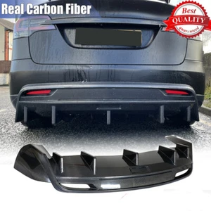 Passend für Tesla Model X SUV 2016-2021 Echt Carbon Heck Stoßstange Diffusor Lippe Spoiler - Bild 1 von 12