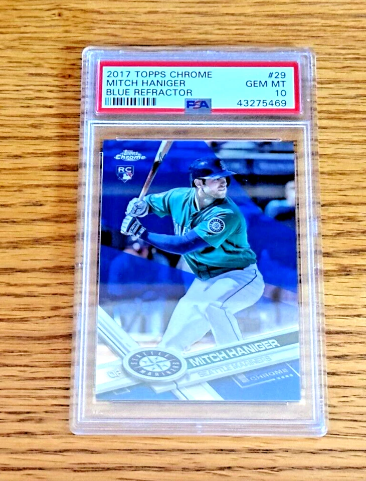 MITCH HANIGER 2017 Topps Chrome #29 Rookie RC Gem Mt PSA 10 Blue Refractor /150 - Image 1 of 2
