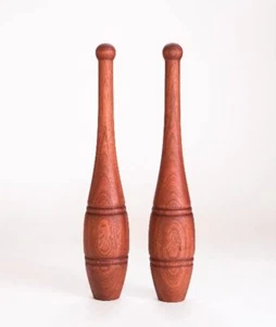 Wooden Indian Clubs Mugdar Meel Clubbell Karla Kattai Weight Pair 1 Lbs Each - Picture 1 of 3