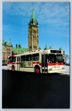 OC Transpo Bus 9221, Parliament Hill, Ottawa Ontario, 1993, Vintage Postcard NOS