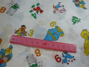 Spectrix Sesame Street Characters Fabric on White background 46" x 1yd - Picture 1 of 9