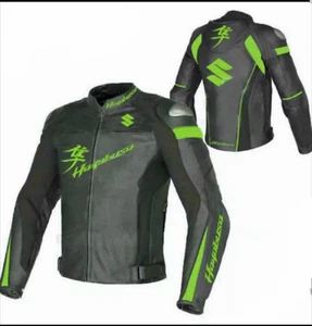 Suzuki Hayabusa Chaqueta de Cuero de Motocicleta Hombre Deportiva Motocicleta Chaqueta de Cuero - Imagen 1 de 2