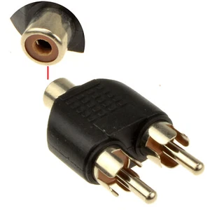 Phono Splitter/Joiner Adapter Twin RCA Plugs to RCA Phono Socket [006002] - Afbeelding 1 van 8