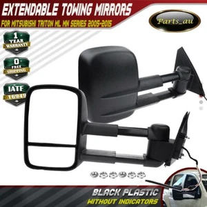 Extendable Towing Mirrors w/o Indicators for Mitsubishi Triton ML MN 2005-2015 - Picture 1 of 10