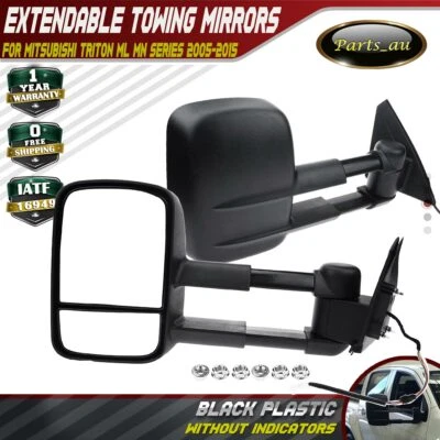 Extendable Towing Mirrors w/o Indicators for Mitsubishi Triton ML MN 2005-2015 - image 1 of 4
