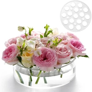 Klar Acryl Blumenvase Zuhause Runde Vasen Neu Blumen-Herzstück - Bild 1 von 14
