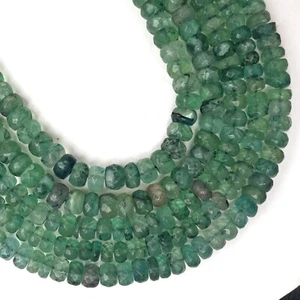 Natural Green Fluorite Faceted Rondelle Beads 13 Inch Strand 7-8 MM Beads - Picture 1 of 8