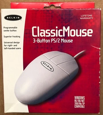 BELKIN 3-Button PS/2 Classic Mouse - Programmable Center Button - P56431 - Image 1 of 4