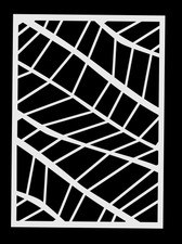 5” x 7” Stencil Leaf Veins Abstract Art Design Painting gelli plate Card Making