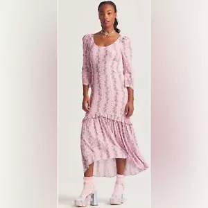 LoveShackFancy Pip Dress Floral Midi Long Asymmetrical Size 6 NWT - Picture 1 of 12