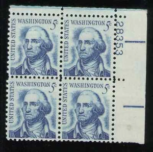 US. 1283. 5c. Washington, Prominent American. PB4 #28353 UR. MNH. 1966 - Picture 1 of 2