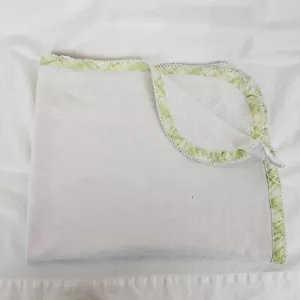 RN 14500 coperta bianca texture termica tessitura waffle bambino verde finitura a quadri gialla - Foto 1 di 4