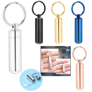 Stainless Steel Cylinder Cremation Key chain Small Urns For Ashes Keepsake US - Picture 1 of 39
