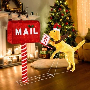 3.5 ' Lighted Dachshund Climbing Mailbox Pre-Lit Christmas Holiday Decoration - Picture 1 of 10
