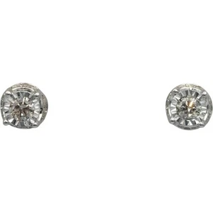 10k White Gold 0.50CT Round Cut Diamond Stud Earrings - Picture 1 of 4