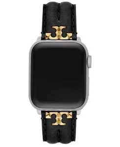 Cinturino Apple Watch Tory Burch KIRA nuovo con scatola misura 38-45 mm pelle nera TBS0107E - Foto 1 di 3