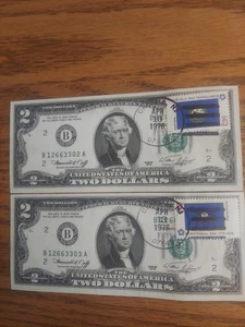 2 1976 $2 Bills Stamped Oradell NJ - Picture 1 of 4