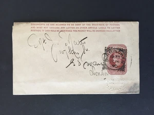 T GB 1890 ½d NEWSPAPER WRAPPER + BIRMINGHAM SQUARED CIRCLE POSTMARK TO LONDON - Picture 1 of 2