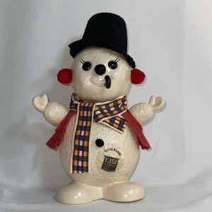 Vintage 1975 Weihnachten Schneemann Münzbank Hartplastik Royalty Industries - Bild 1 von 8
