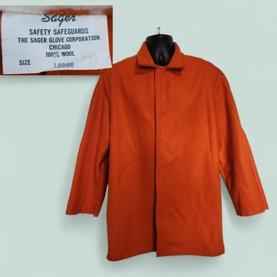 ¡COMO NUEVO! Abrigo Chaqueta Abrigo Vintage Sager Glove Co Chicago Años 60 100% Lana Ropa de Trabajo Talla L Foto 1 de 4