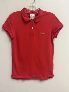 Polo para mujer Lacoste rojo 38 pequeño piqué calce ajustado - Imagen 1 de 3
