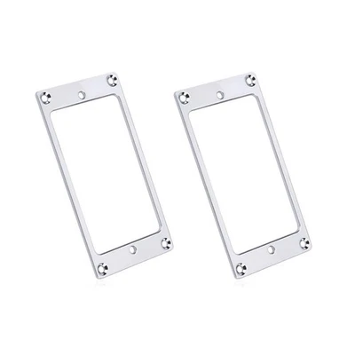 2 Pcs Silver Iron Humbucker Pickup Ring W/ Srcews For Les Paul LP Guitar Parts q - Image 1 of 4