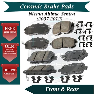 Kit de pastillas de freno de cerámica delanteras y traseras ACDelco OEM para Nissan Warra 2007-2012 10 años Foto 1 de 4
