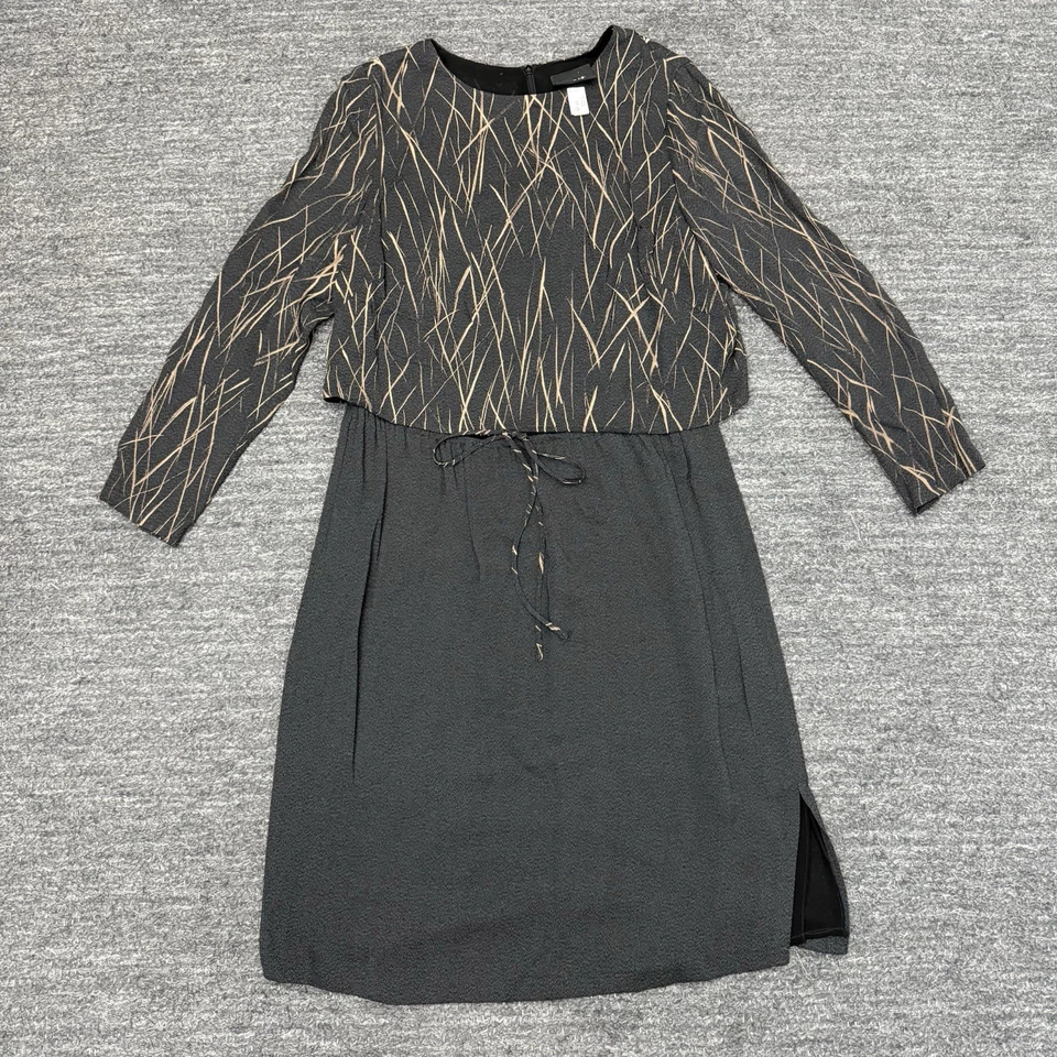 Vestido Akris Mujer 12 Negro Cordón Manga Larga Rayón Carrera Oficina Diseñador Foto 1 de 4