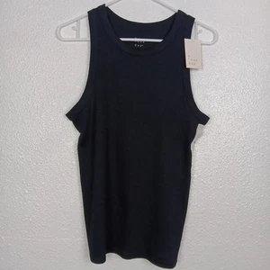 A New Day Tank Top Black XL Fitted Ribbed Sleeveless T-shirt Womens NWT - Picture 1 of 7