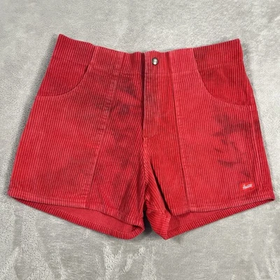 Shorts Hammies Feminino Tamanho 36 Cintura Veludo Vermelho Cintura Alta Algodão Desgastado - Imagem 1 de 4