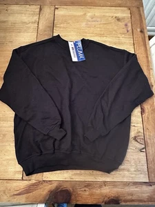Vintage 90s Black Pluma by Russell Athletic Crewneck Sweatshirt Black XL New - Bild 1 von 4