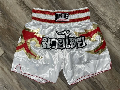 LUMPINEE MUAY THAI SPORT BOXEO SHORTS BLANCO/ROJO/DORADO--TALLA 5XL Foto 1 de 4