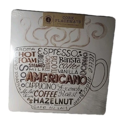 "4 manteles individuales traseros de corcho duro Benson Mills, café Java 13,75"" café cuadrado LEER Foto 1 de 4