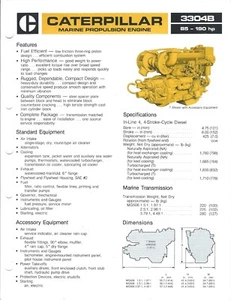 Folleto marino - Caterpillar - motor de propulsión 3304B - c1984 (SH129) - Imagen 1 de 1