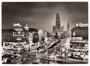 AK, Berlin Charlottenburg, Ku'damm und Gedächtniskirche, Nachtansicht, um 1963 - Bild 1 von 1