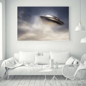 Flying Saucer UFO Paint Silk Canvas Poster Space Art Wall Decor Unframed A932 - Picture 1 of 9