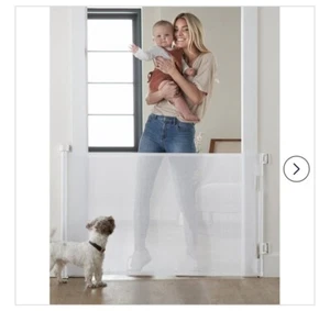 Cumbor Baby Gate Retractable Gates for Stairs, Mesh 41" Tall, Extends 55" White - Picture 1 of 1