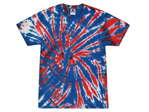 Camisetas Azul Rojo Tie Dye Adultos y Niños S M L XL 2XL 3XL Algodón Colortono - Imagen 1 de 1