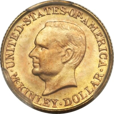 NQC 1917 G$1 McKinley Gold Dollar MS 67 Rare Graded - Image 1 of 4